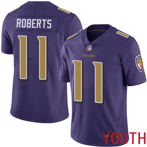 Baltimore Ravens Limited Purple Youth Seth Roberts Jersey NFL Football #11 Rush Vapor Untouchable->youth nfl jersey->Youth Jersey